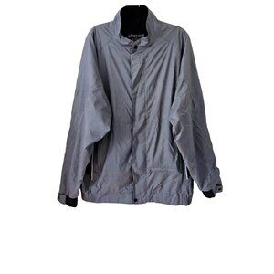 DryJoys FootJoy Jacket Mens XL Gray Full Zip Mockneck Pockets Lined LS Golf Logo